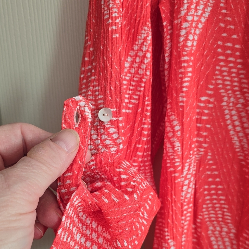 Como Vintage Red Patterned Blouse - image 6